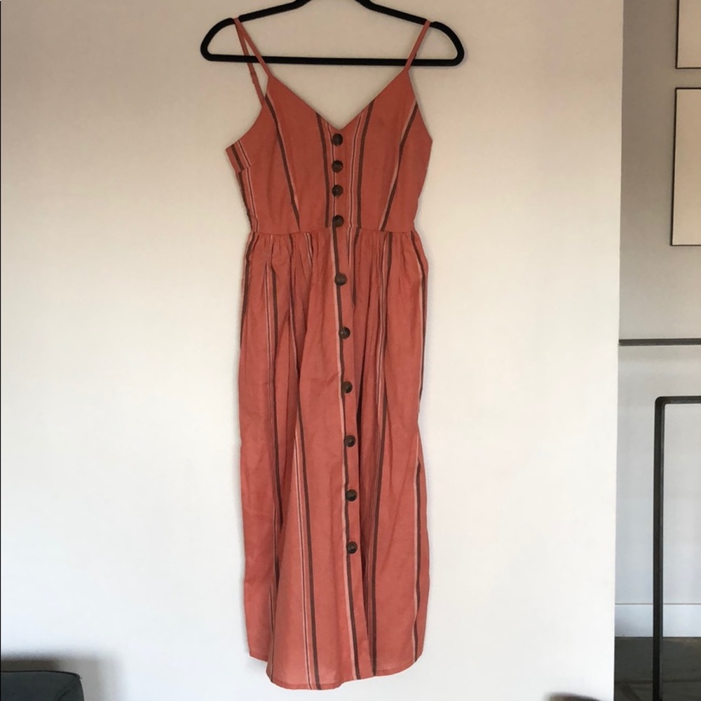 Striped spaghetti strap dress XS
